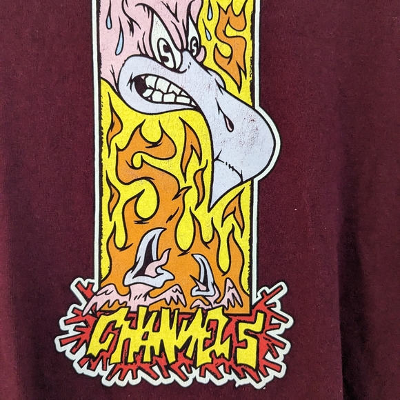 Channel 5 Angry Fire Bird Shirt Maroon - Picture 3 of 4